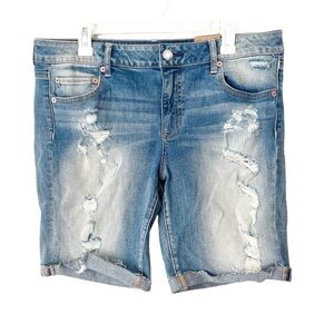 American Eagle Shorts Women's 16 Distressed Bermuda Faded Grunge NWT